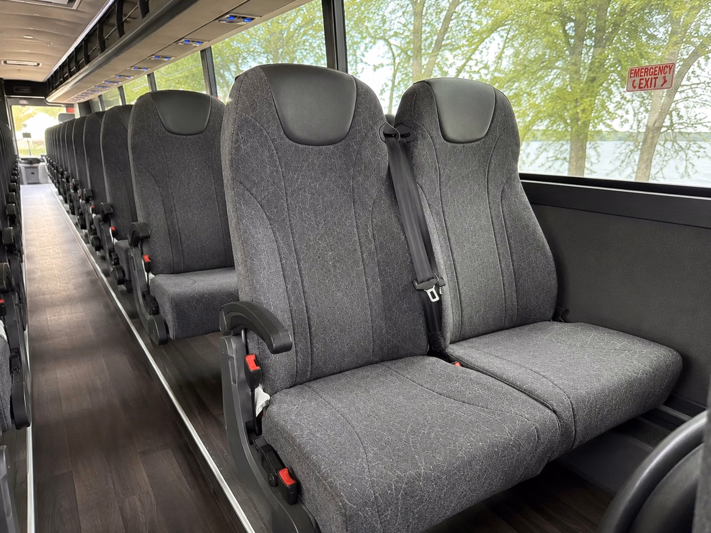 56 passenger charter bus interior