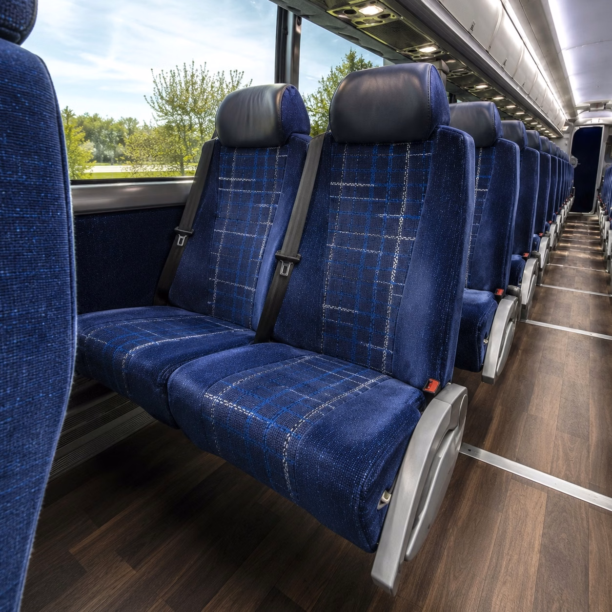 atlanta charter bus rental interior